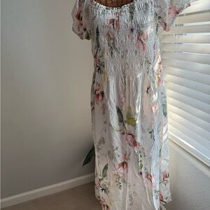 H&M White Floral Maxi Dress